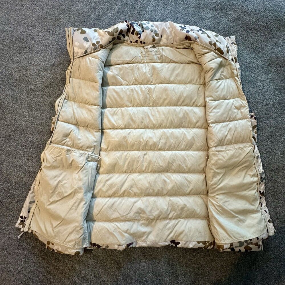Eddie Bauer Down Puffer Vest Women’s 2XL Stratus Therm Print Zip Outdoor Ecru - Picture 5 of 9